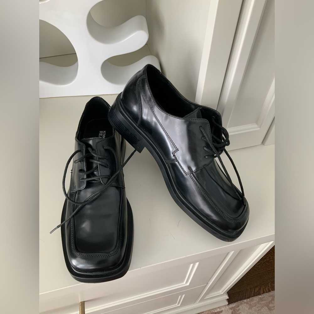 KENNETH COLE REACTION Men’s Black Leather Oxford Dress Lace Up Shoes SZ 11 NEW